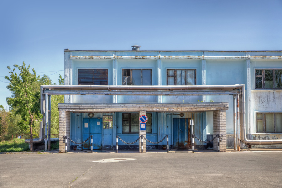 The railroad line near the Chornobyl Nuclear Power Plant